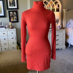Cute Urban Outfitters Long Sleeve Turtle Neck Ribbed Dress - Size S-P